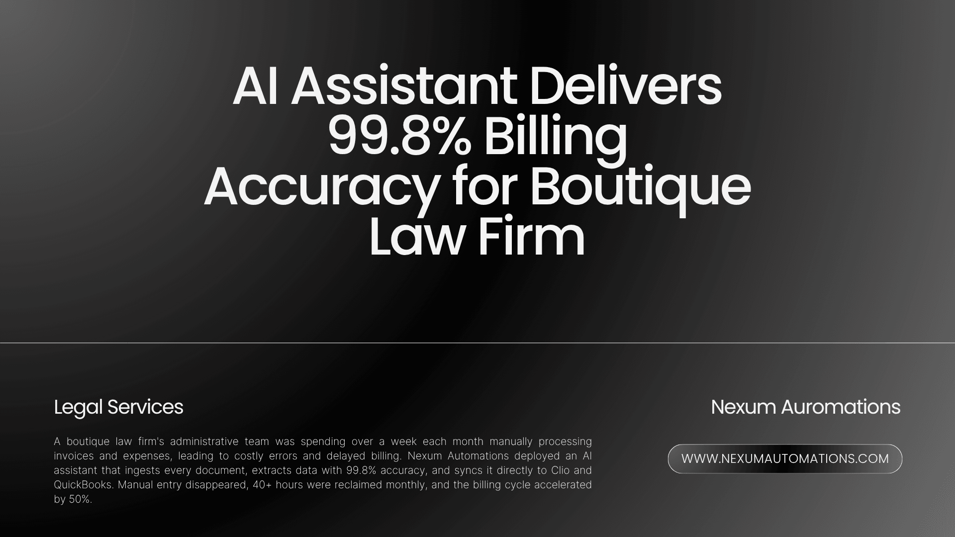 Law Firm Invoice Automation: 99.8% Accuracy, 40 Hours Saved
