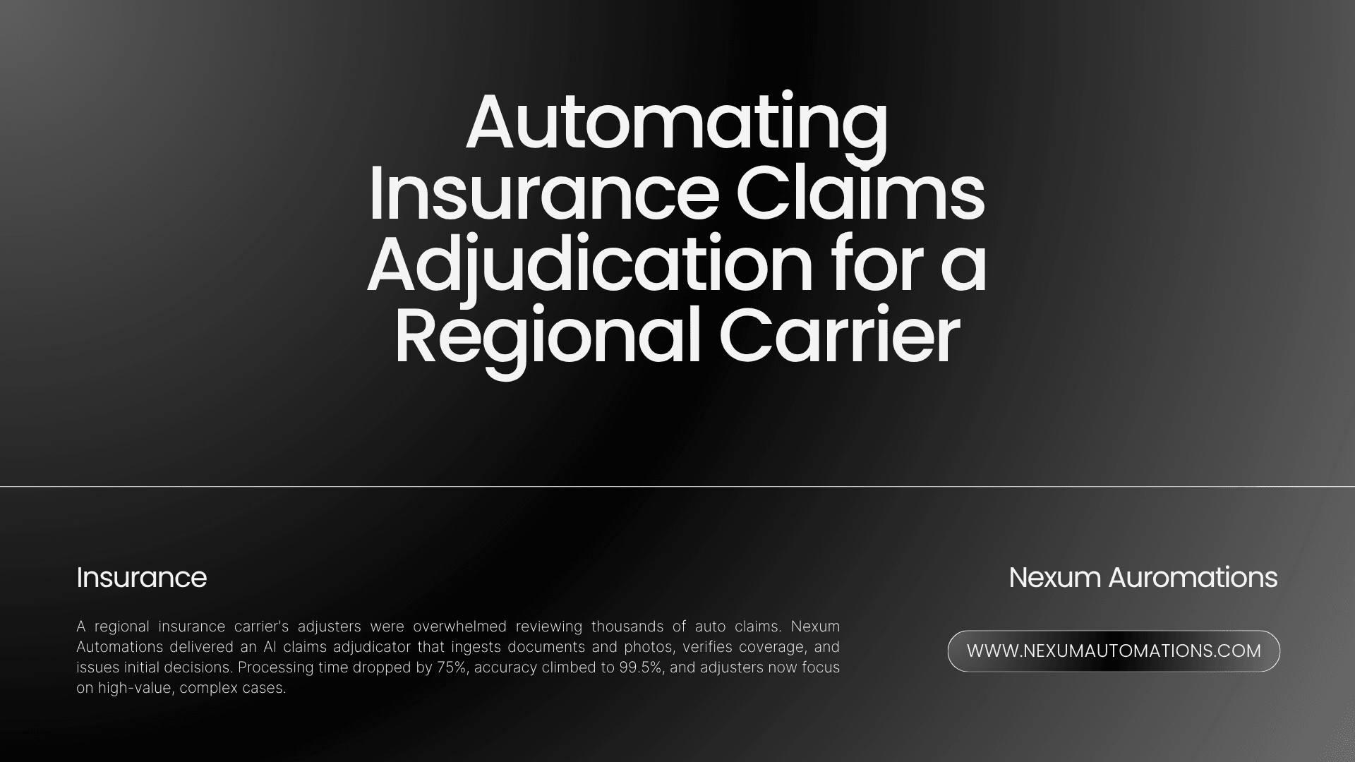 Insurance Claims: 75% Faster Processing, 99.5% Accuracy