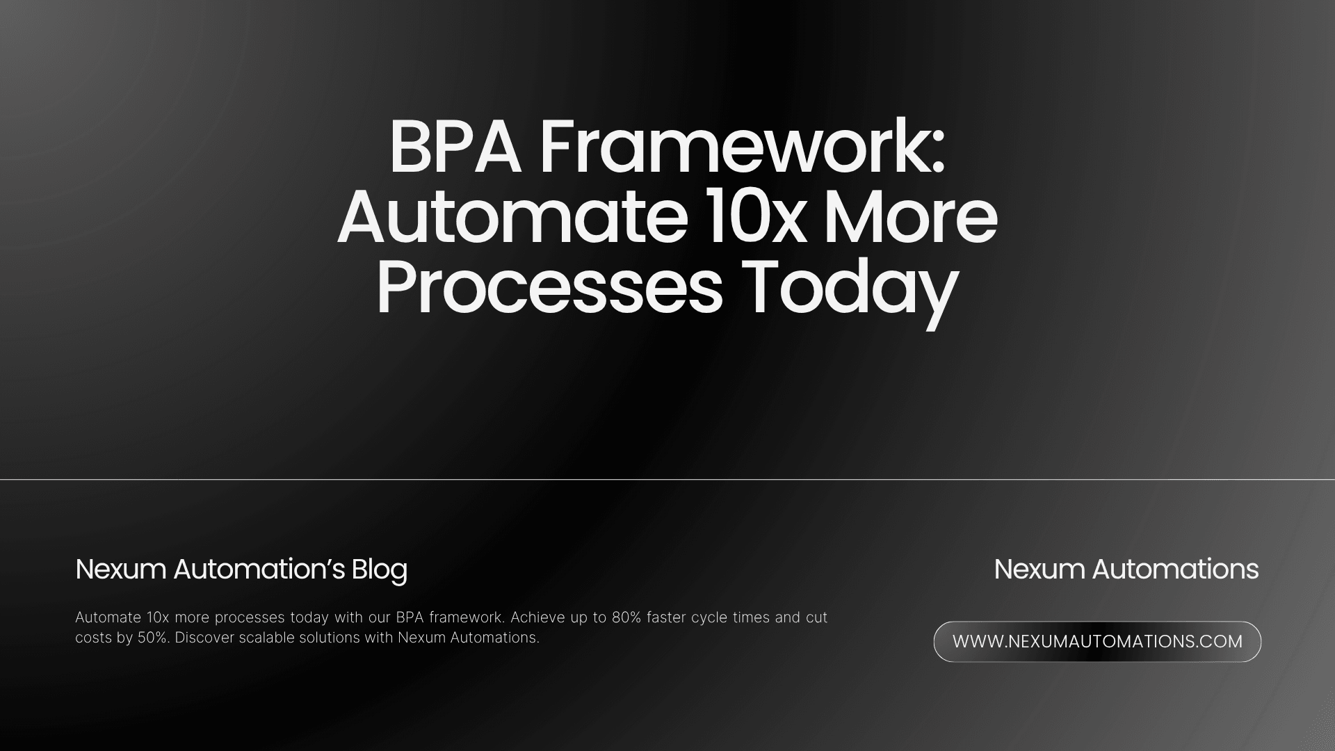 BPA Framework: Automate 10x More Processes Today