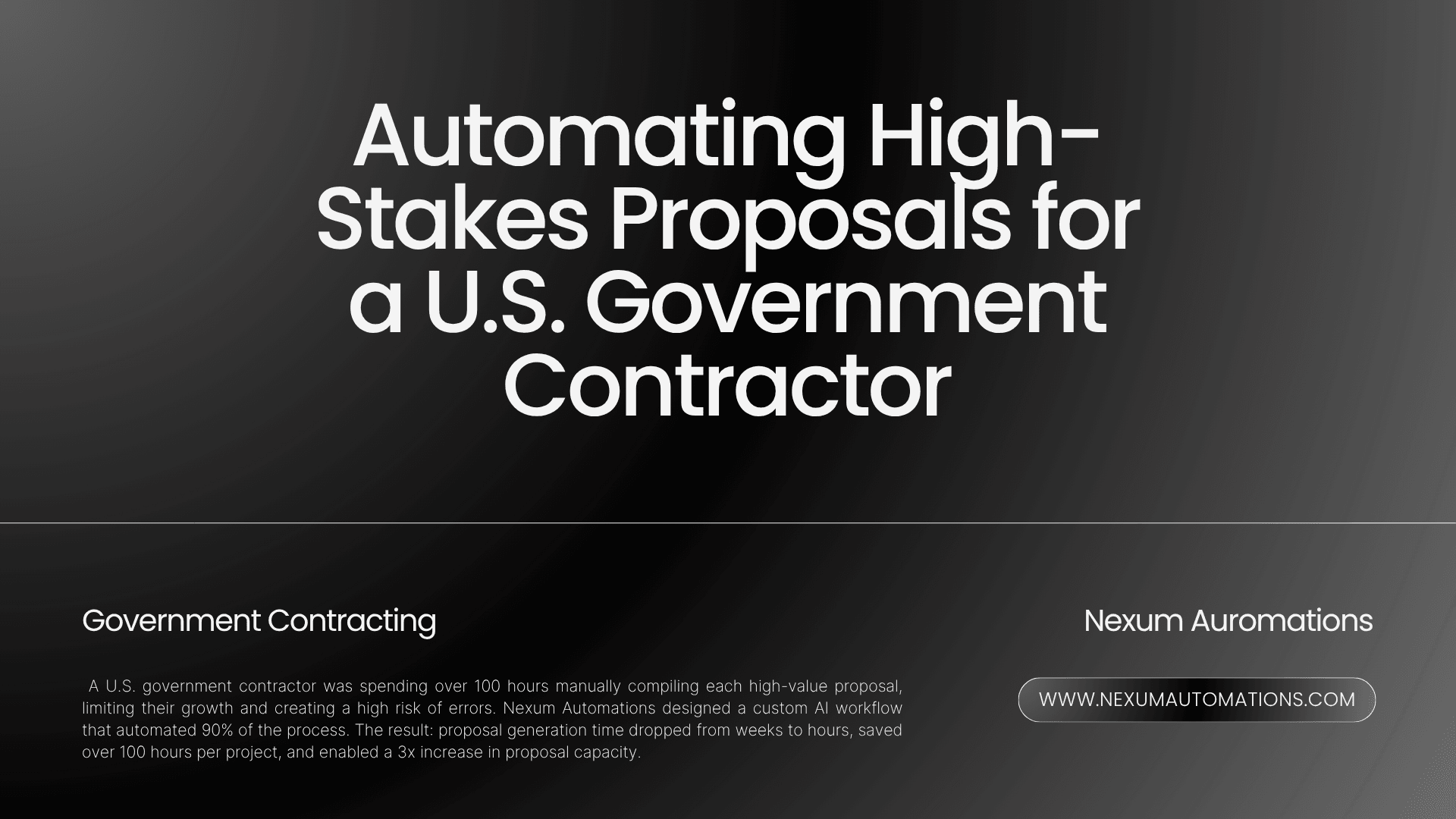 Automating High-Stakes Proposals for a U.S. Government Contractor